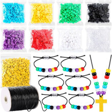 1800st Plan Armband Bead DIY med Färgglada, Blandade Pärlor 170 Yards Vaxad Bomullstrådssnöre Christian Bible Kit
