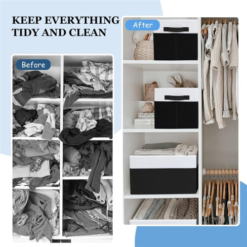 Wardrobe Storage Basket Folding Fabric Bathroom Organizer Handle/Laundry Organizer 2