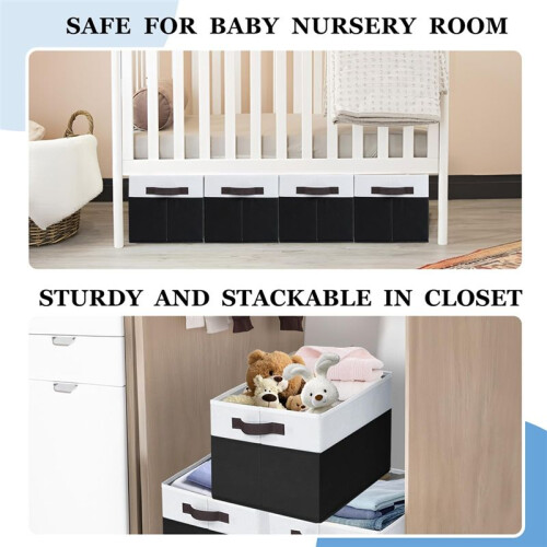 Wardrobe Storage Basket Folding Fabric Bathroom Organizer Handle/Laundry Organizer 1