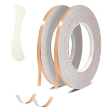 Fita de Folha de Cobre, Fita de Cobre Condutora 0,2 Polegadas X 164 Pés, Fita de Cobre Adesiva Condutora para Materiais de Vitral, Guita