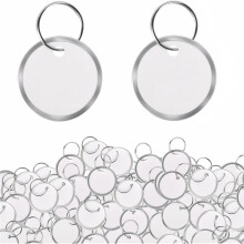 180Pcs Metal Rim Key Tags, 1.22 Inch Round Paper-Key Chain Tag with Split Rings Writable Blank-Paper for Keys,Luggage