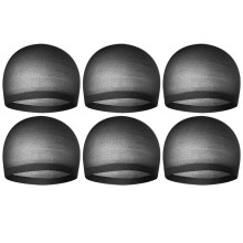6 Pcs Stretchy Wig Caps Ultra-Thin Wig Net Headband Net Wig Cap for Women Mesh Lining Closed Hair Net,Black
