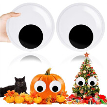 2 Pezzi di Occhi Mobili Giganti da 6 Pollici, Occhi Finti con Autoadesivo per Decorazioni DIY, Ornamenti, Decorazioni di Halloween e Natale
