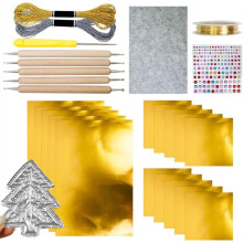 Metal Embossing Art Kit - Shimmer Crafting Accessory, Artistieke Project Kit, Handgemaakte Design Set voor Scrapbookin, Goud
