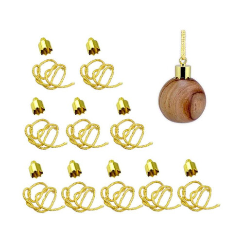 Kit de Projeto para Enfeite de Lâmpada - Acabamento Dourado, Pacote com 10