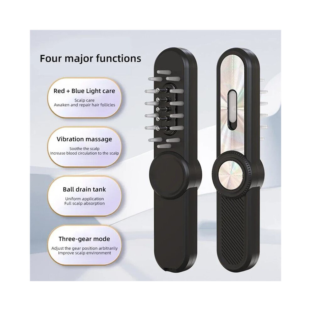 Light/White Electric Chatter Massage Comb Therapy Hair Growth Massage Scalp Brush Anti Hair Loss Liquid Oil Applicator