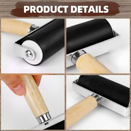 Pacote com 9 Rolos de Borracha Brayer de 1,4/2,4/4 Polegadas para Colagem, Impressão e Aplicação em Papéis de Parede 2