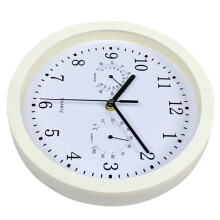 2Stk Moderne Weiße Wanduhren Mit Hygrometer Thermometer Geräuschlos