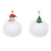 2Paare Damen Fashion Ohrhänger Weiß Mit Perlen Weihnachtsdesign