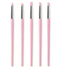 5Pcs Professional Silicone Nail Brush Set UV Gel Polish Pen, 3D Dotting Nail Art Design Pen DIY Manicure Tool