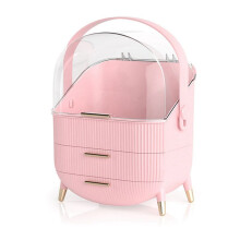 Waterproof Makeup Storage Organizer with Lid - Portable Skincare Cosmetics Box for Vanity, Ideal for Girl S