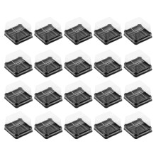150Pcs Pet Moon Cake Holder Dessert Wrapping Boxes Black Reusable