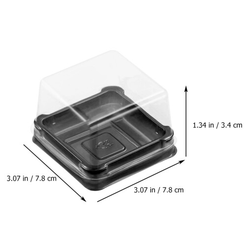 150Pcs Pet Moon Cake Holder Dessert Wrapping Boxes Black Reusable 1