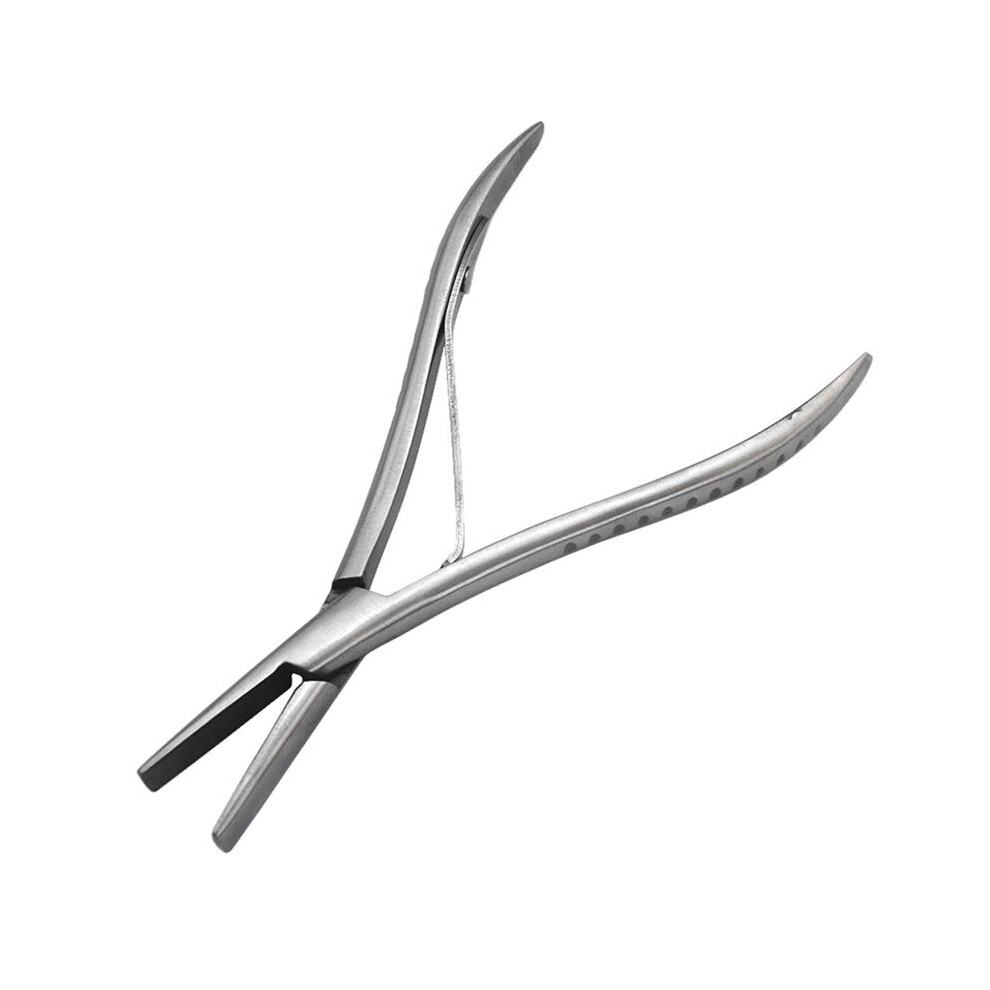 Istovo Unisex Silver 7 Inch Flat Teeth Stainless Steel Clamp Hair Extension Plier With Smooth Grooves Keratin Hair Extensions Tools