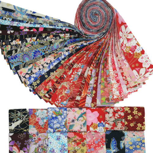 Jelly Roll Fabric Strips for Quilting,40 PCS Roll Cotton Fabric for Sewing with Different Patterns DIY  Patchwork