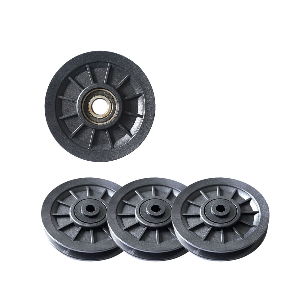 4 Pcs Universal 105Mm Diameter Wearproof Bearing Pulley Wheel Cable Gym Fitness Equipment Part Black 6032093797660
