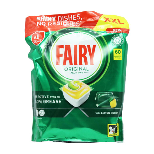 Fairy Fairy All in One Dishwasher Capsules Lemon - 60 Washes