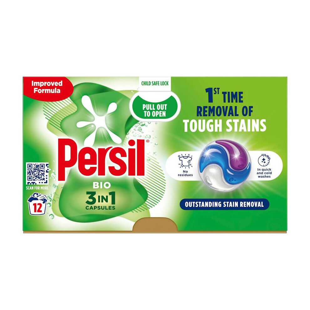 Persil Bio 3 In 1 Laundry Capsules 12 Washes