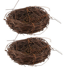 2X Handmade Vine Twig Bird Nest Home Nature  Holiday for Photo Garden Decor