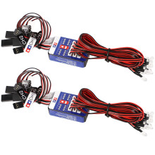 2X 12 Kit de Iluminación LED Luz de Flash de Simulación de Freno de Dirección para Modelos A Escala 1/10 RC Coche Yokomo HSP HPI AXIAL RC4WD