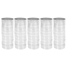 50 Pcs Circular Stainless Steel Tart Ring Tower Pie Cake Mould Baking Tools Perforated Cake Mousse Ring,8cm