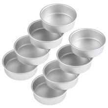 Lot de 4 Petits Moules à Gâteau de 8 Pouces, Moules à Gâteaux Ronds de Cuisson pour -Pizza à Gâteau, Quiche, Non Toxique et Sain
