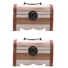 2PC Holz Sparschwein Safe Spardose mit Schloss Holzschnitzerei Handgemachte Muenze Aufbewahrungsbox Hohe Qualitaet
