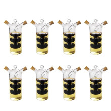 8X Frasco 2 em 1 Camada Dupla Molho ÓLeo Vinagre Frasco de Vidro Condimento Tempero Selado Armazenamento para Cozinha