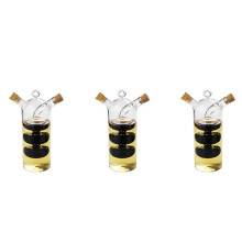 3X 2-In-1 Doppel Schicht Flasche Soße öL Essig Glas Flasche Gewürz Gewürz Versiegelte Küchen Lagerung
