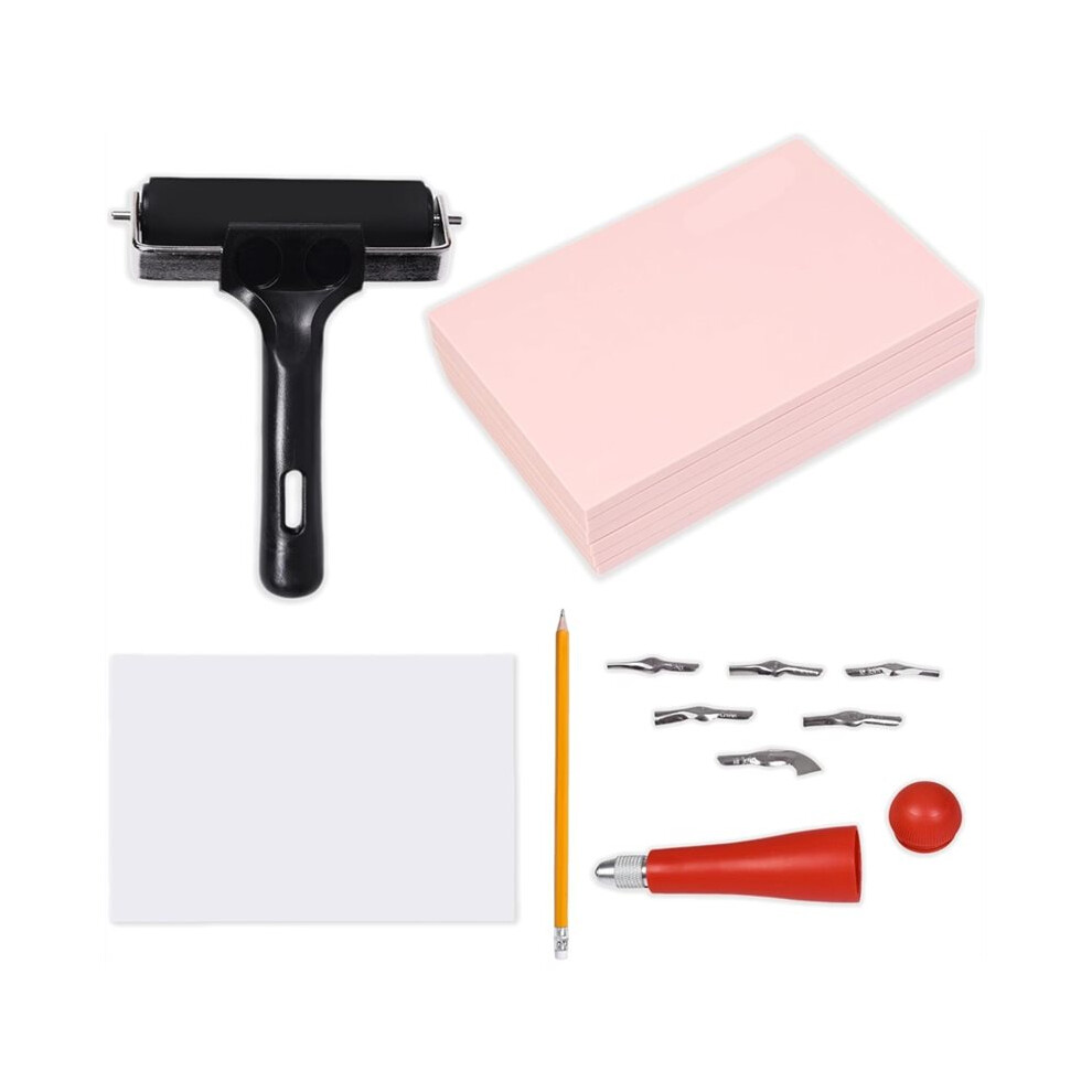 Linocut Kit For Printmaking,Linocut Tools Rubber Linoleum Blocks, Block Printing Supplies For Beginners & Artists 4713811713552