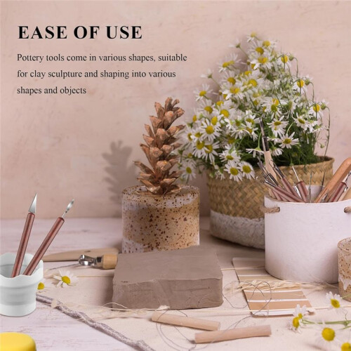 Clay Tools Kit, 19 PCS Pottery Tools, Sculpting Tool for Pottery for Ceramic , Carving, Drawing, Shaping 1