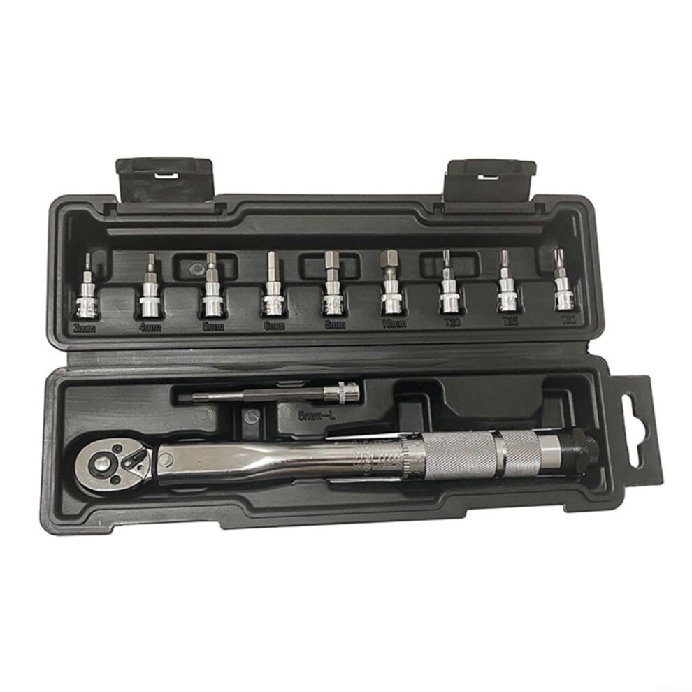 11Piece Torque Wrench Kit 1/4Inch Drive 525 Nm Adjustable With Extension Rod For Machine 9347817973600