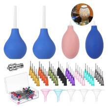 129 Pezzi di Utensili per Ceramica, Applicatori di Precisione In Ceramica, Bottiglie di Barbottina per Ceramica con Aghi, Imbuti di Riempimento,