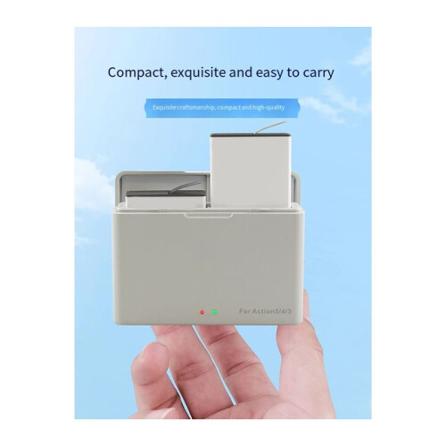 For  Action 3/4/5 Pro Battery Charging Storage Box and Charger Double Dock PD Fast Charging 1