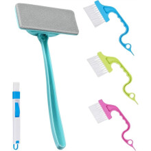 5PCS Mesh Screen Cleaner Kit Detachable Window Screen Cleaning Brush Track Cleaning Tool with Wet and Dry Dual Use
