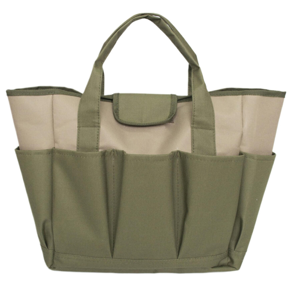 Large Capacity Garden Tool Bag With 8 Pockets, Waterresistant Gardening Tote For Outdoor Yard 9347817974492