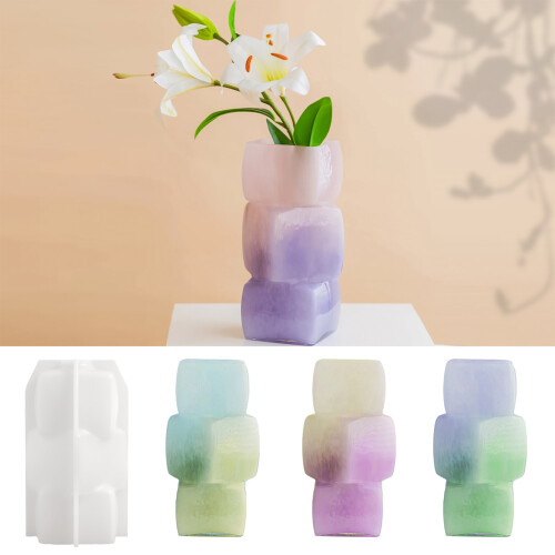 Moule en Silicone pour Vase à fleurs en forme de bloc 1