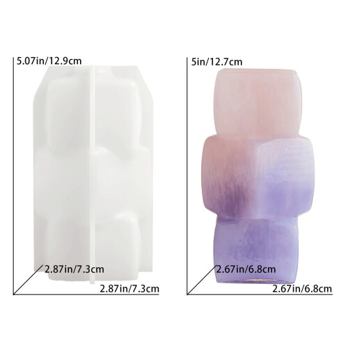 Moule en Silicone pour Vase à fleurs en forme de bloc 2