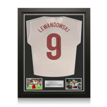 Robert Lewandowski Signed Original Poland 2012-13 Football Shirt (Fan Style). Standard Frame