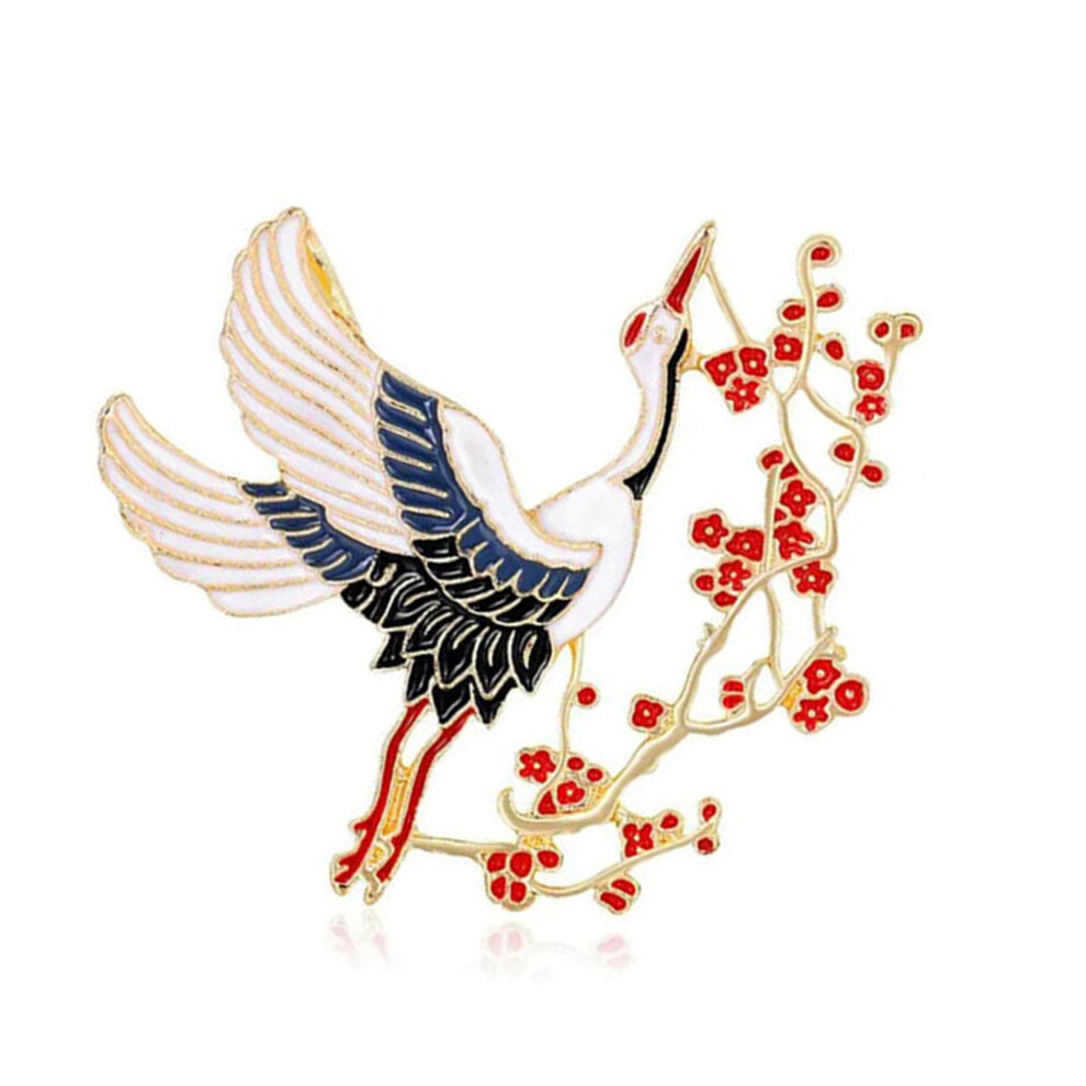 Delicate Plum Blossom And Cranes Brooch Jewelry For Weddings And