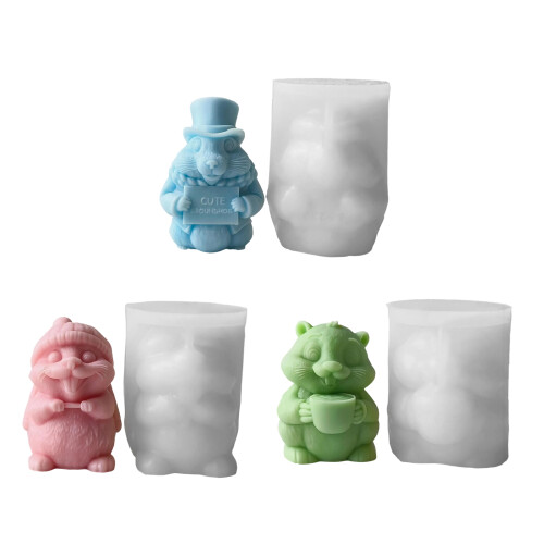 Figurines Moulds Silicone Texture Groundhog Shape for-Style 2 1