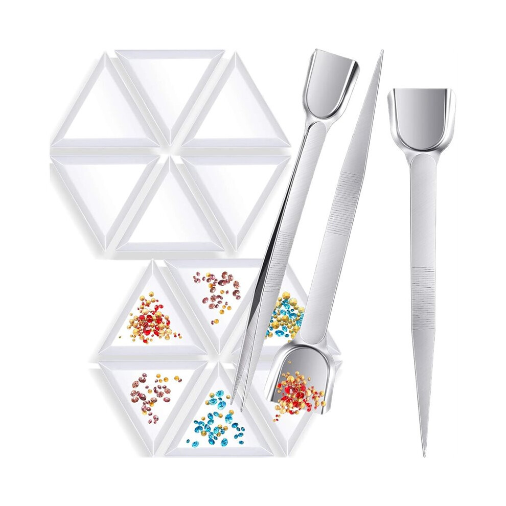20 Pieces Art Trays And 3 Pieces Bead Scoop Rhinestone Tweezers For Jewelry Making Gems Crystals Accessories And Tools C 6033413240965