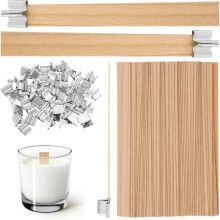 120pcs Natural Wood Wicks for Candle Making, for Coconut Wax, Perfect for DIY Candle-Making, Long Lasting Flame
