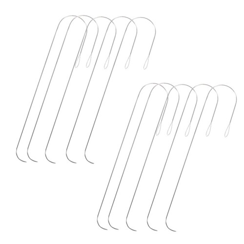 Conjunto de 10 Agulhas Curvas de Miçangas com Olho , 14 cm (5,5 Polegadas), Ideais para Fiar Miçangas e Fazer Bijuterias.
