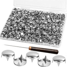 1000 Stuks Ronde Koepelvormige Studs van 12 mm voor Kleding, Zilveren Studs voor Kleding, Punk Spikes voor Kleding, Tas, Leer, Schoenen