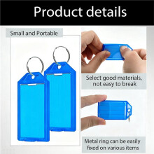 32PCS Key Fobs with Labels, Heavy Duty Key Tags with Ruled Blank Paper, Split Rings for Keys, Luggage, Pets and More