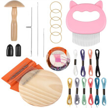 Speedweave Darning Kit with 21 Hooks,  Wooden, Darning Egg, Mushroom, and Weaving Tools