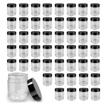 4 Oz Clear Plastic Jars with Lids - Ideal for Slime, Creams, Makeup, Travel & More 50 Pack