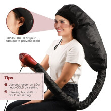 Hooded Hair Dryer Attachment, Extra Large Adjustable Deep Conditioning Cap, Upgraded Drying Heat Cap with Elastic Strap