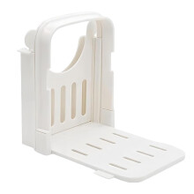 Adjustable Foldable Bread Slicer with NonSlip Crumb Tray for Even Homemade Toast Cuts